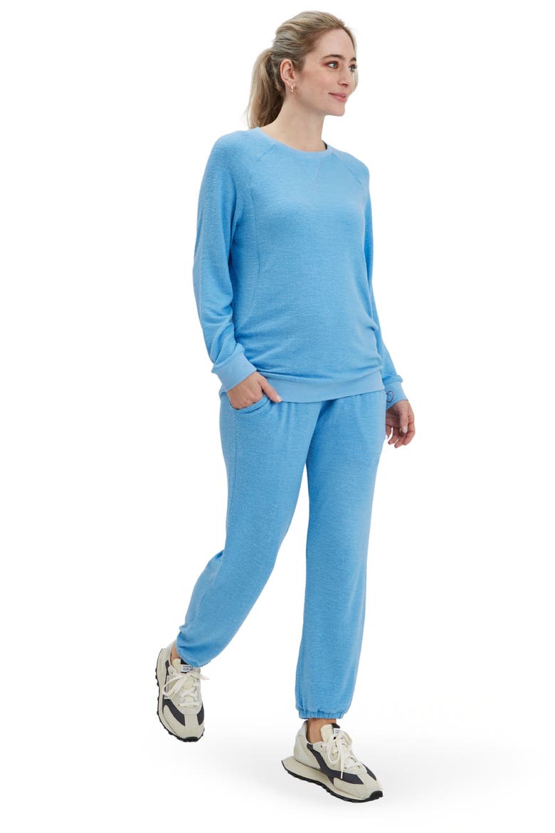 Wren Under-the-belly Maternity Sweatpants, Alternate, color, Bluebell