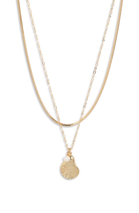 Demi Fine Set of 2 Shell & Freshwater Pearl Necklace