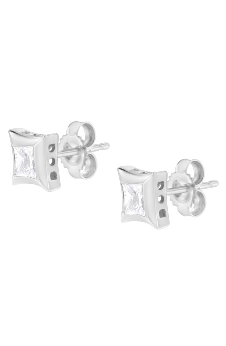 Haus of Brilliance 10K White Gold 1/2 Ct Invisible Princess Stud Earrings, Alternate, color, White