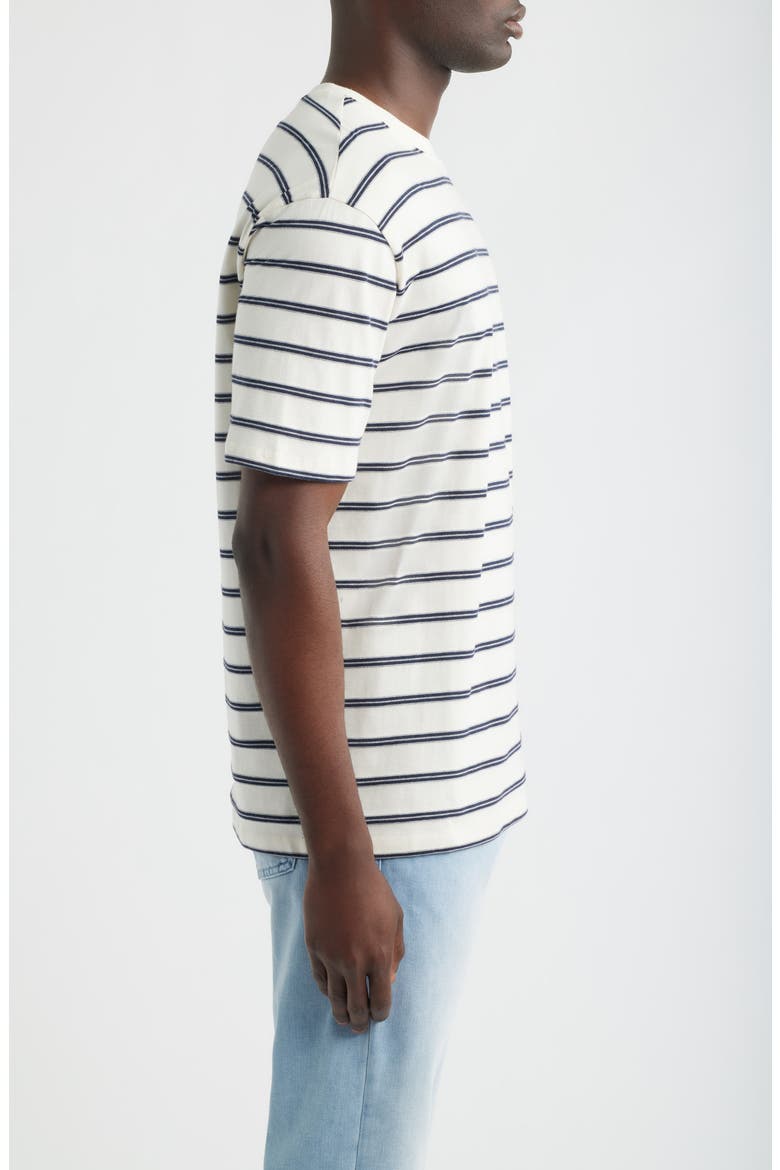 Stripe Loose Fit Cotton Blend T-Shirt, Alternate, color, ANTIQUE WHITE