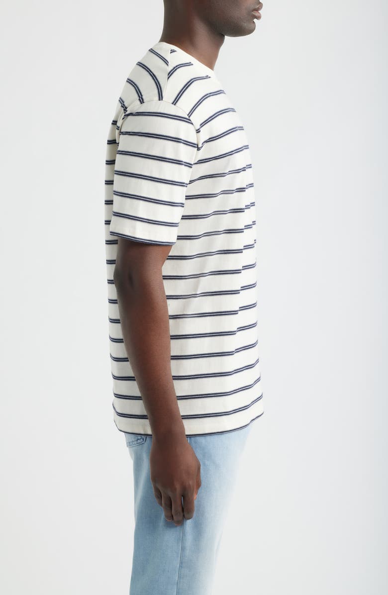 Mavi Jeans Stripe Loose Fit Cotton Blend T-Shirt, Alternate, color, Antique White