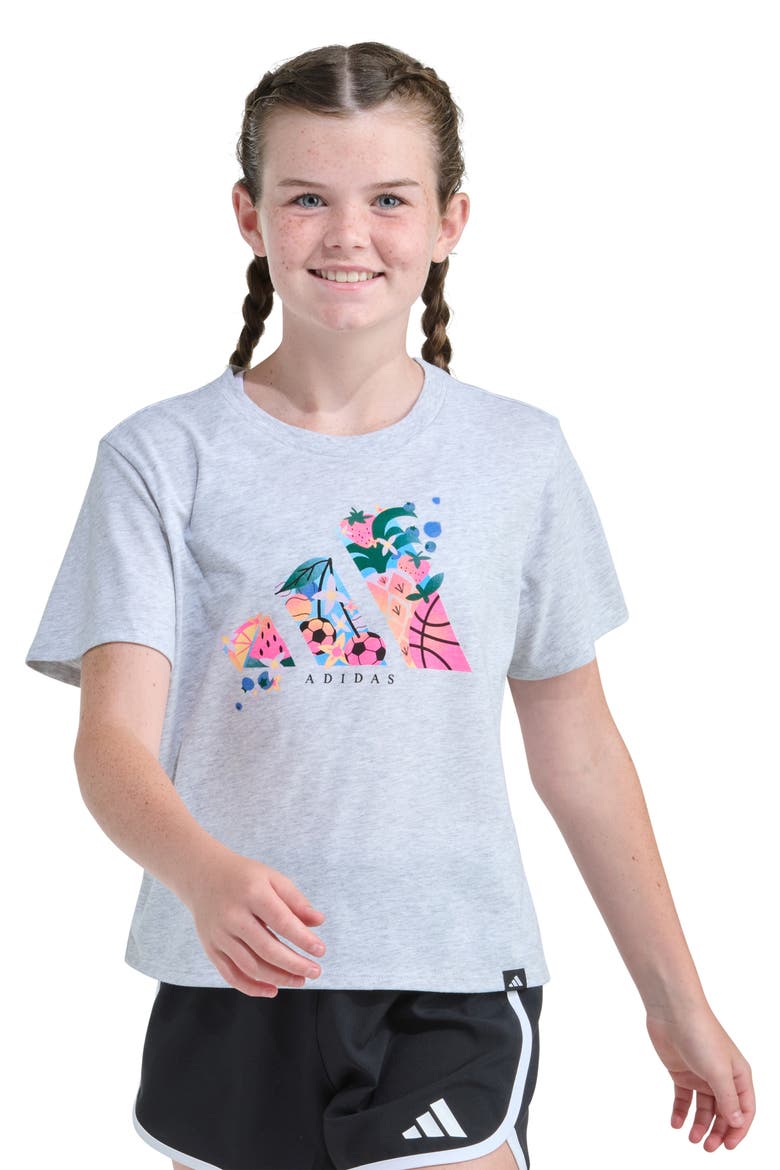 Kids' Badge of Sport Logo Graphic T-Shirt, Main, color, LIGHT GREY HEATHER