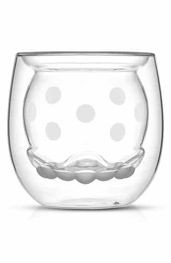 JoyJolt x Disney® Set of 2 Mickey & Minnie Double Walled Glass Espresso Cups