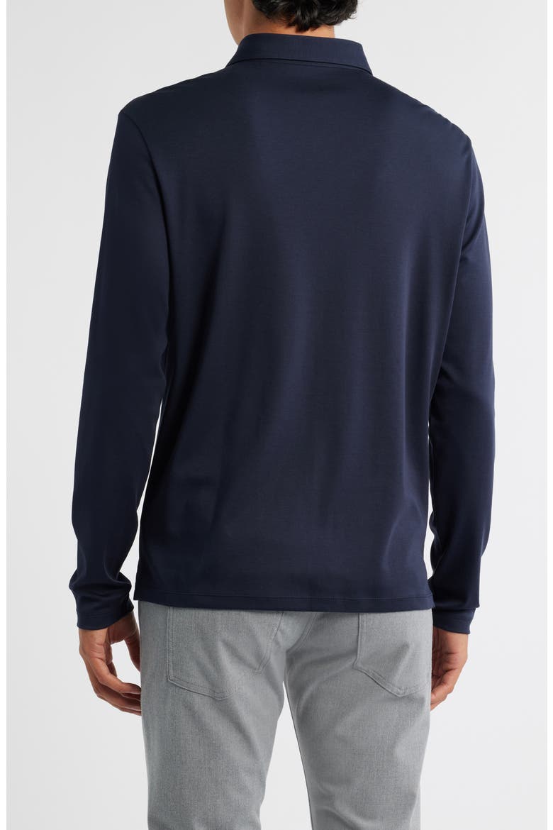 Georgia Long Sleeve Pima Cotton Polo, Alternate, color, DARK CASPIAN