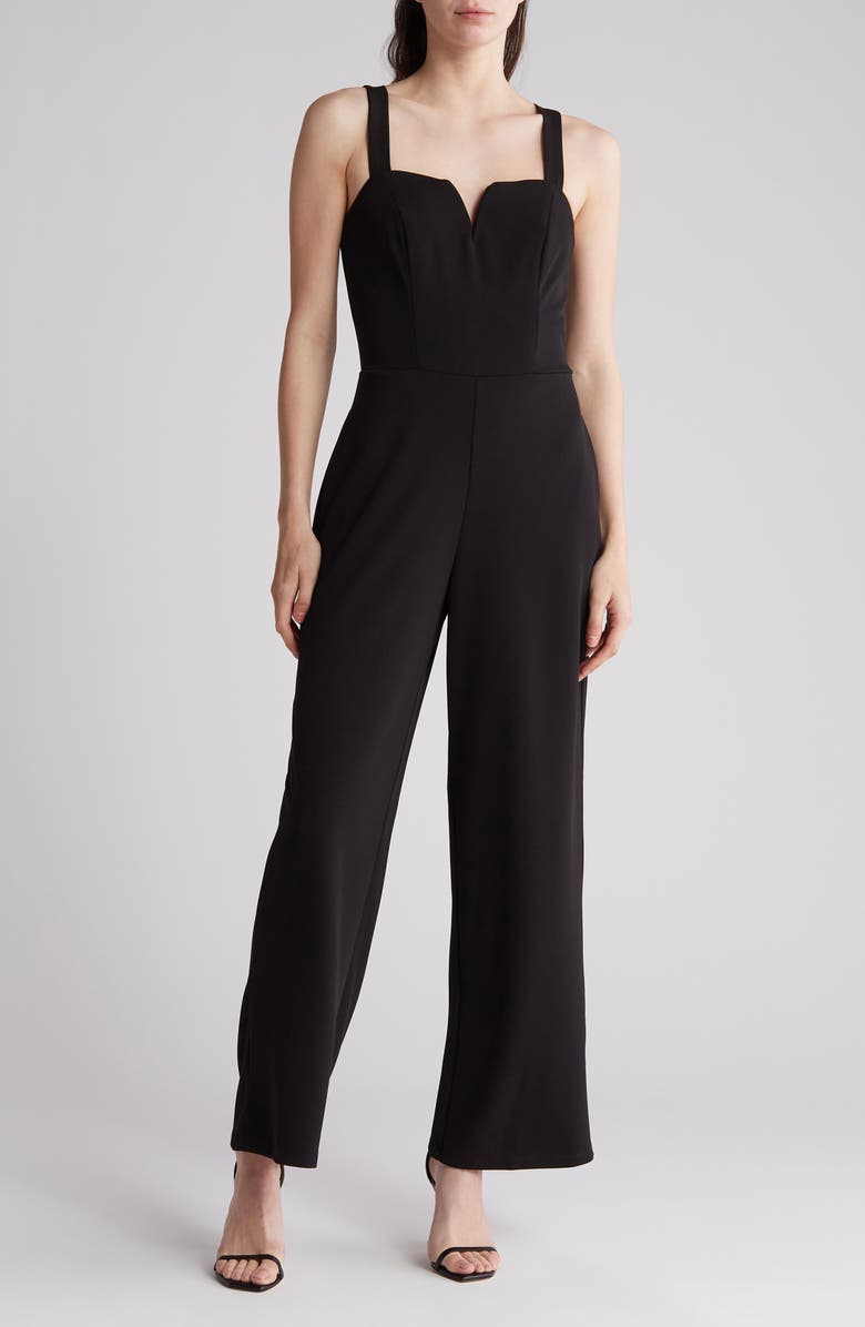 bebe Wide Leg Jumpsuit, Main, color, Black