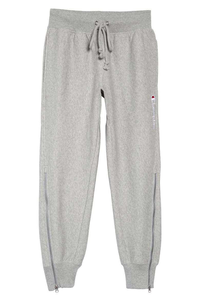 Reverse Weave Shift Sweatpants, Alternate, color, OXFORD GREY/ WATERFALL GREEN