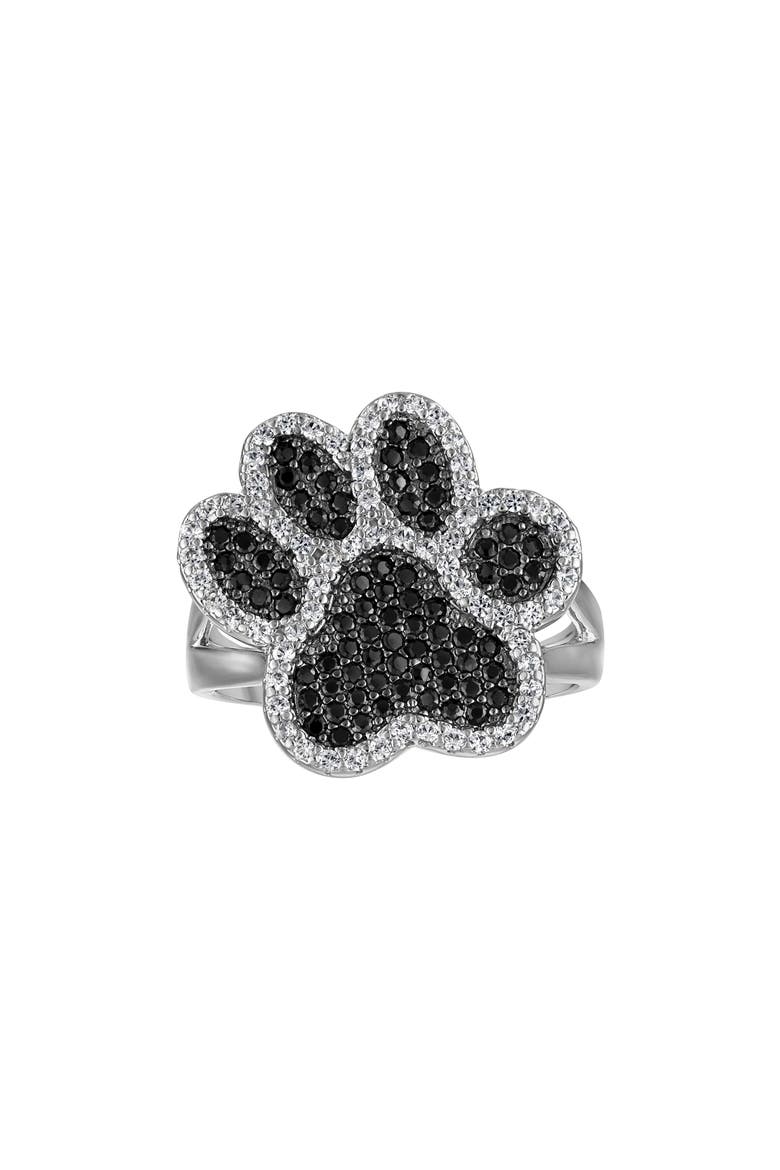 Spinel Paw Print Ring, Main, color, WHITE
