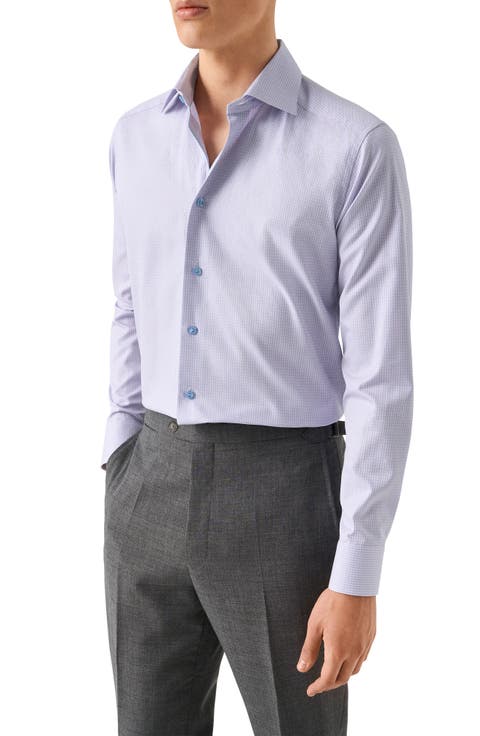 Contemporary Fit Check Cotton Dress Shirt (Regular & Big)