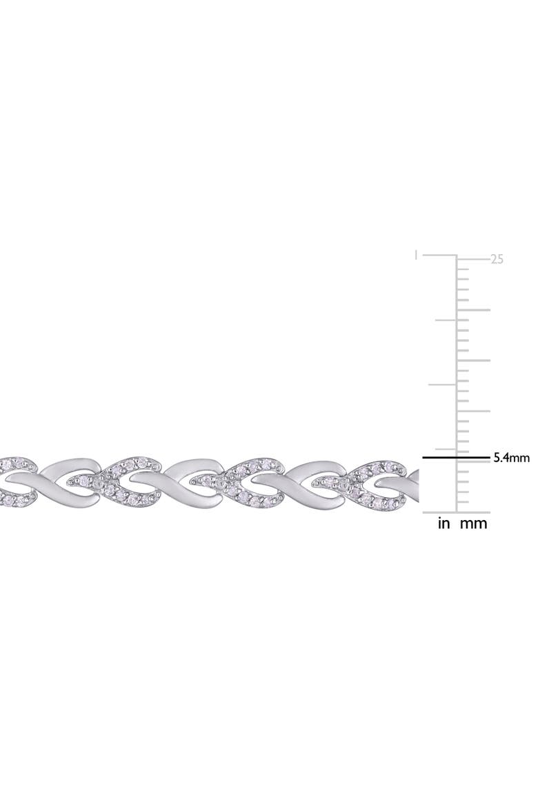 1 CTW Diamond Bracelet Sterling Silver, Alternate, color, Sterling Silver