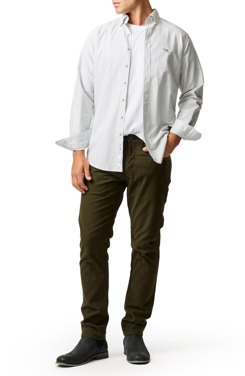 Rodd & Gunn Oxford Lakeside Stripe Sports Fit Shirt, Alternate, color, Khaki