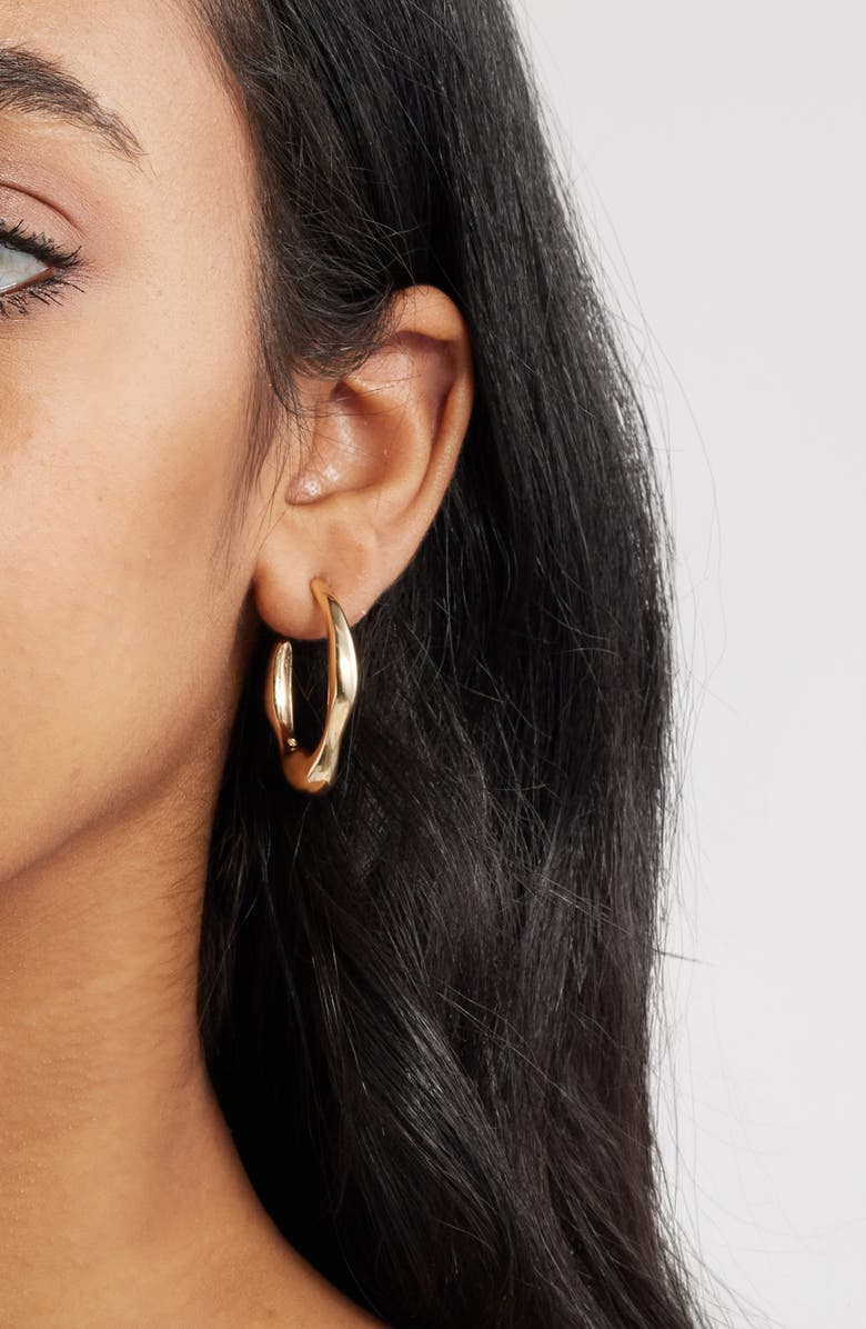 Open Edit Molten Hoop Earrings, Alternate, color, 