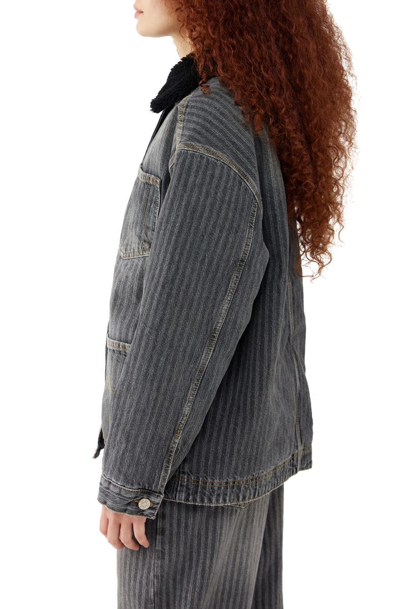 BDG Urban Outfitters Oversize Herringbone Stripe Denim Jacket, Alternate, color, 