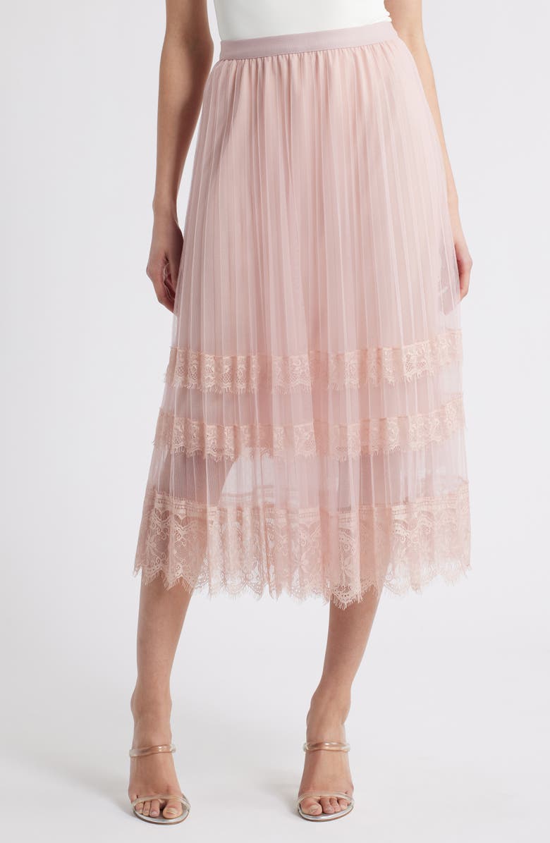 NIKKI LUND Tove Lace Tulle Skirt, Main, color, Pink