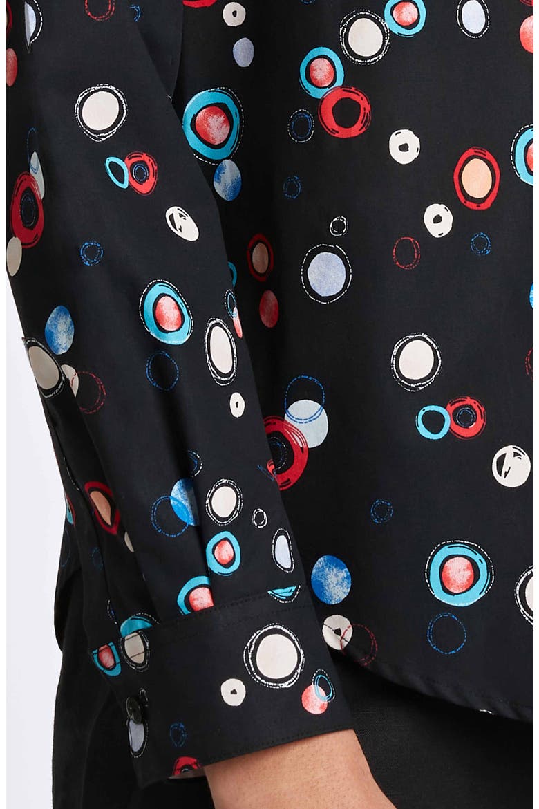 Charlie Circle Print Cotton Button-Up Shirt, Alternate, color, BLACK MULTI