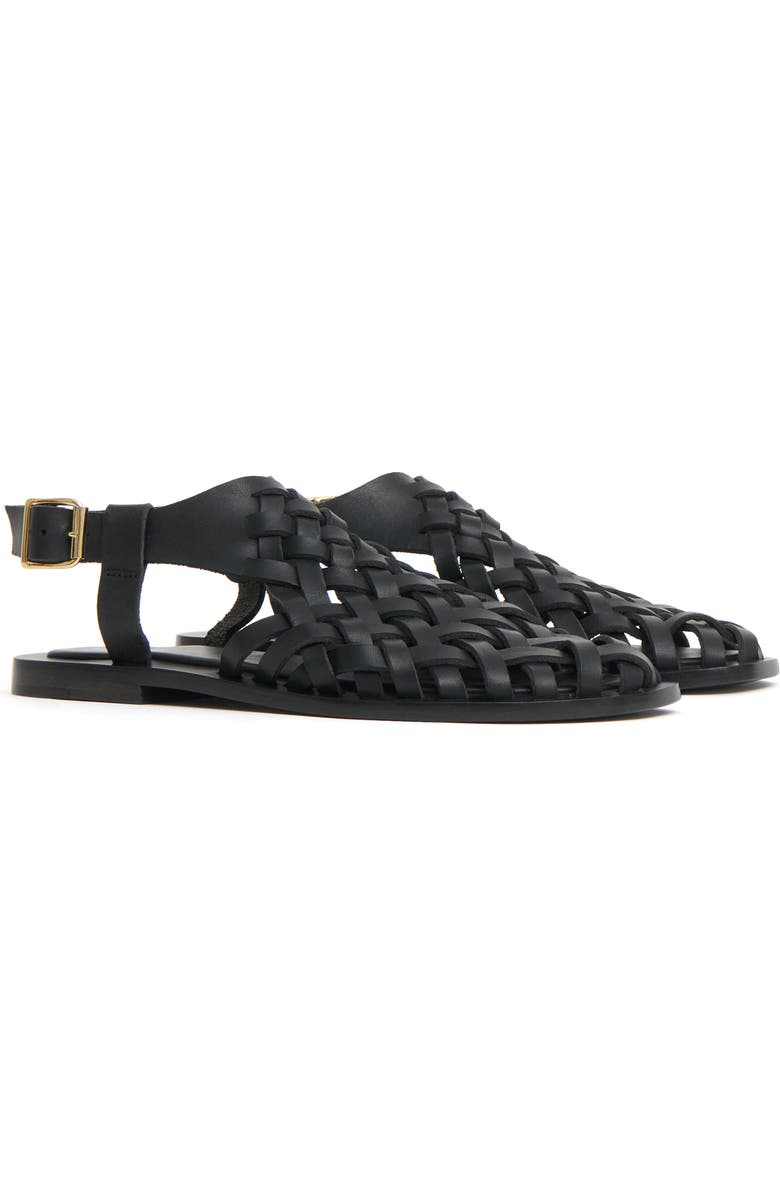 Mansur Gavriel Slingback Woven Sandal, Main, color, Black