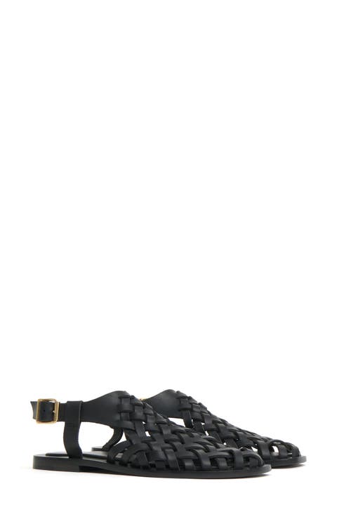 【MANSUR GAVRIEL】レザーサンダル Mansur Gavriel レザー フラットサンダル | ブラウン | FARFETCH JP