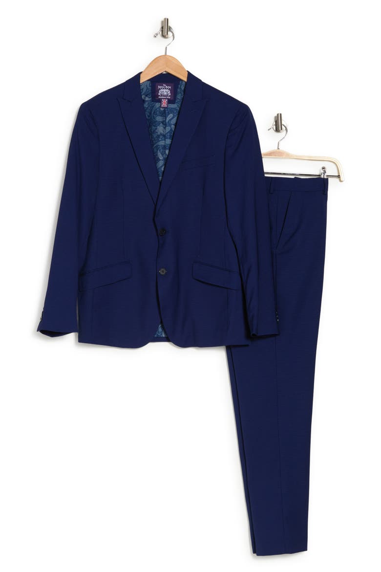 Brixton Navy Blue Two Button Peak Lapel Suit, Alternate, color, NAVY