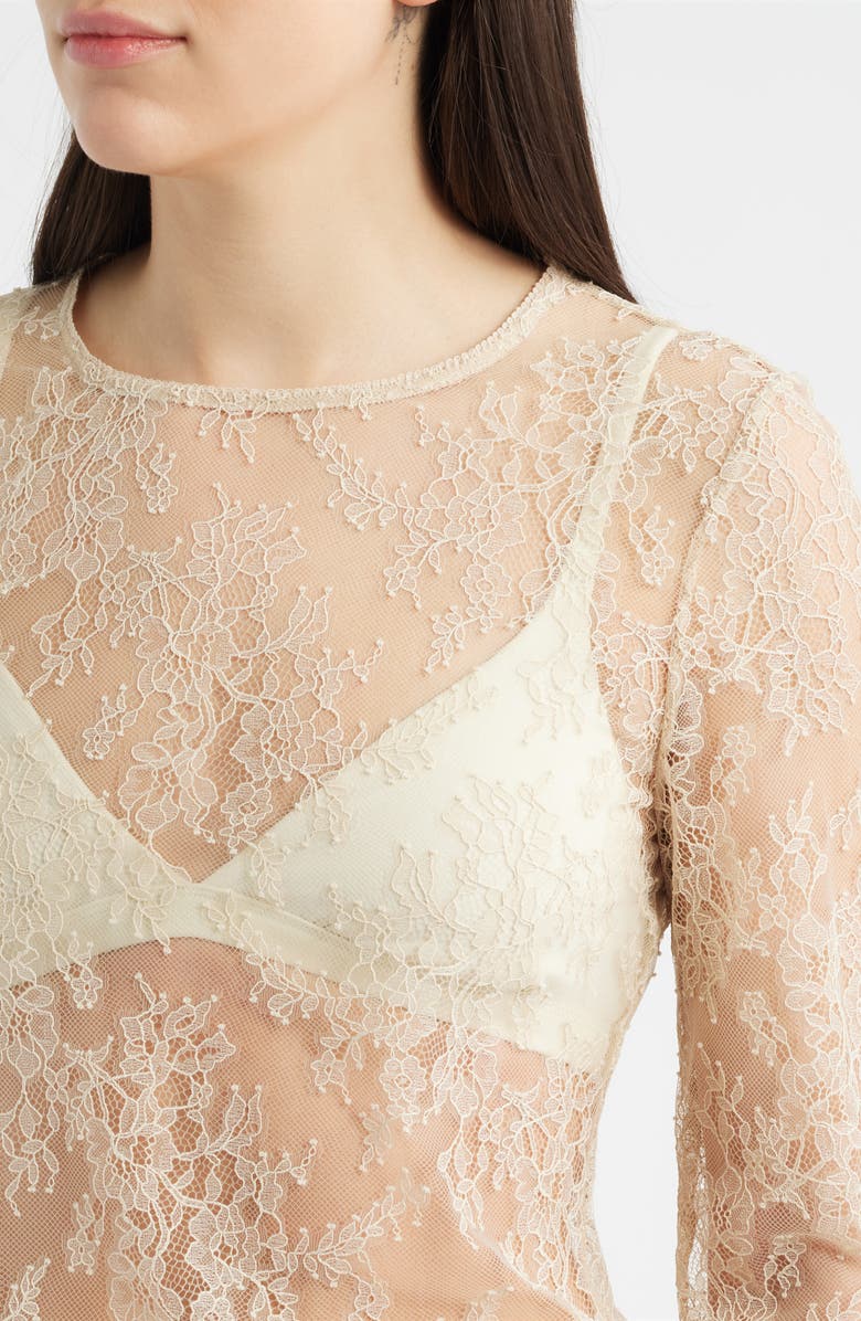 KOBI HALPERIN Fallon Sheer Lace Top, Alternate, color, Antique