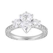 LuvMyJewelry Orlina 14K Gold 2.65 Ct Pear Lab Grown Diamond Engagement Ring