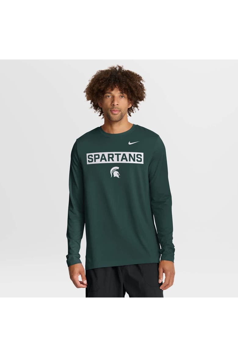 Men's Nike Green Michigan State Spartans Primetime Campus 2-Hit Legend Dri-FIT Long Sleeve T-Shirt, Main, color, Green