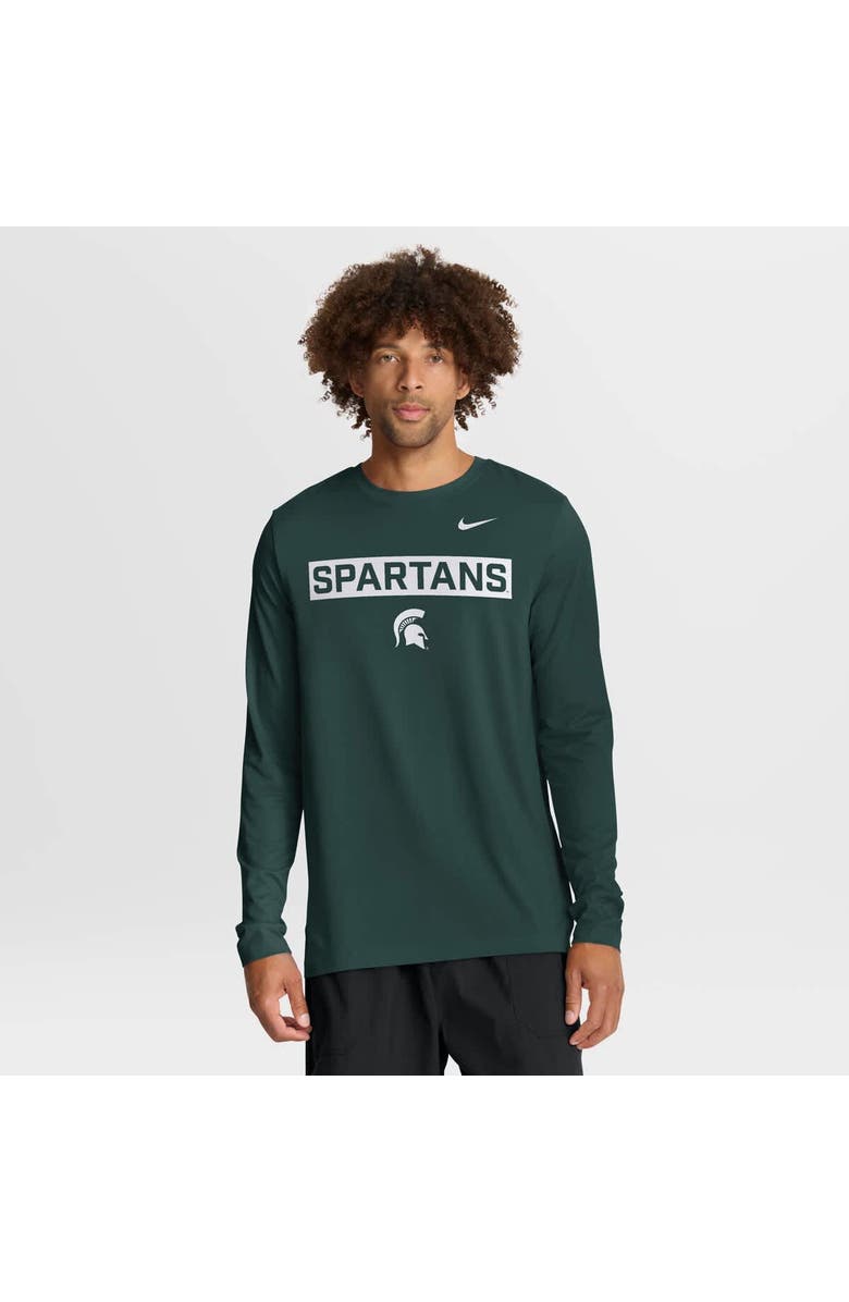 Nike Men
s Nike Green Michigan State Spartans Primetime Campus 2-Hit Legend Dri-FIT Long Sleeve T-Shirt, Main, color, Green