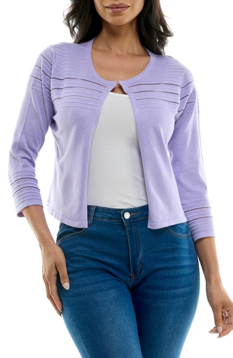 Sheer Stripe Knit Bolero