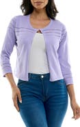 Nina Leonard Sheer Stripe Knit Bolero
