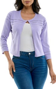Nina Leonard Sheer Stripe Knit Bolero