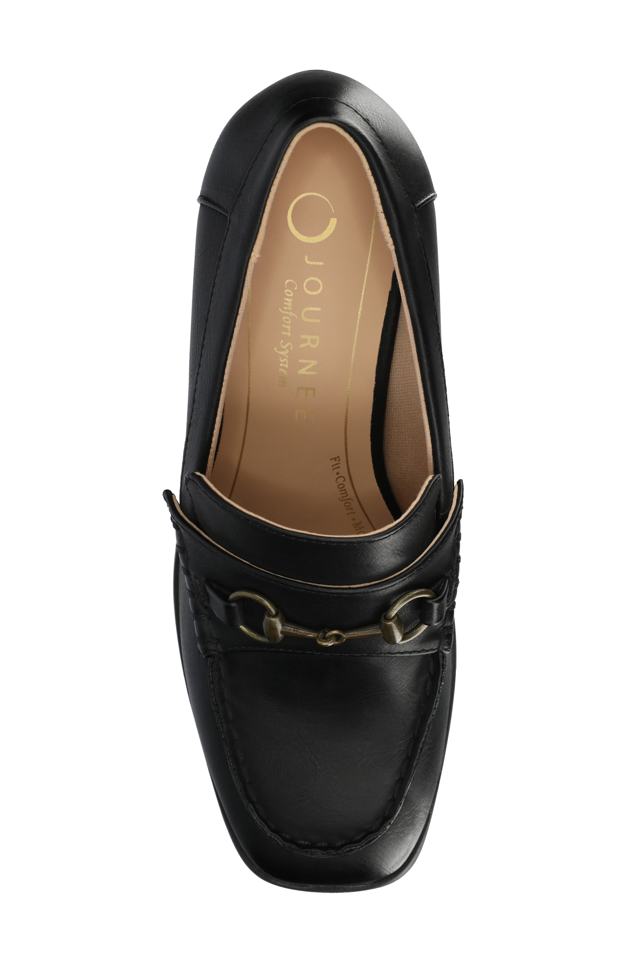 Journee Collection Aisha Moc Toe Loafer Pump, Alternate, color, Black