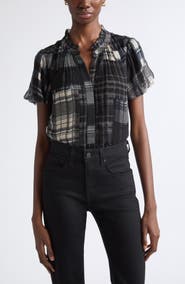 Ramy Brook Lacey Puff Sleeve Top