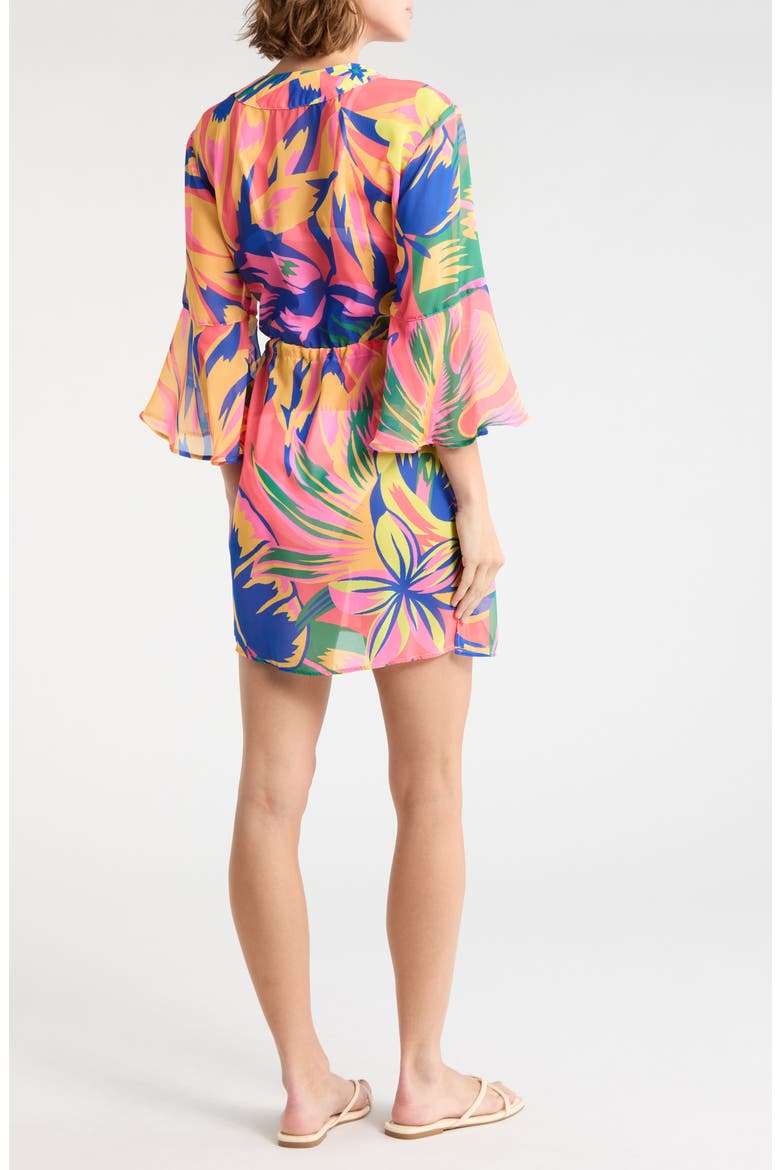 Joy Cover-Up Dress, Alternate, color, CORAL/ YELLOW MULTI