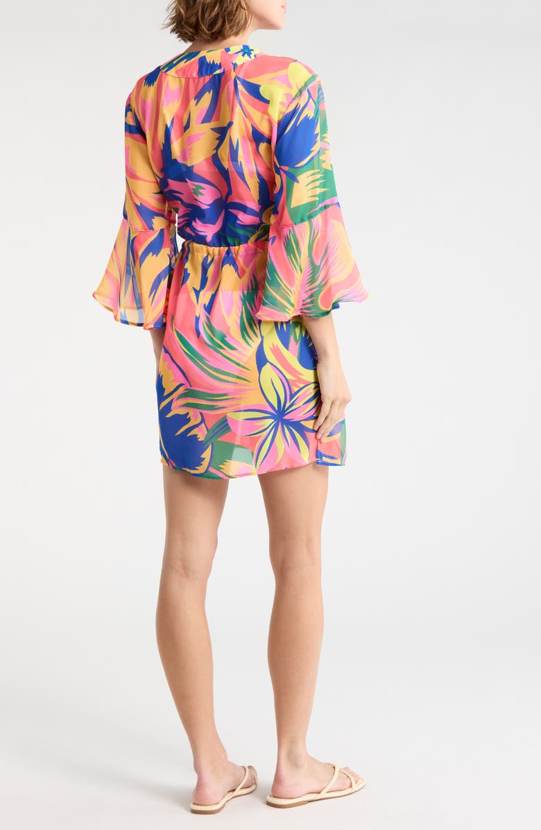 Maaji Joy Cover-Up Dress, Alternate, color, Coral/ Yellow Multi