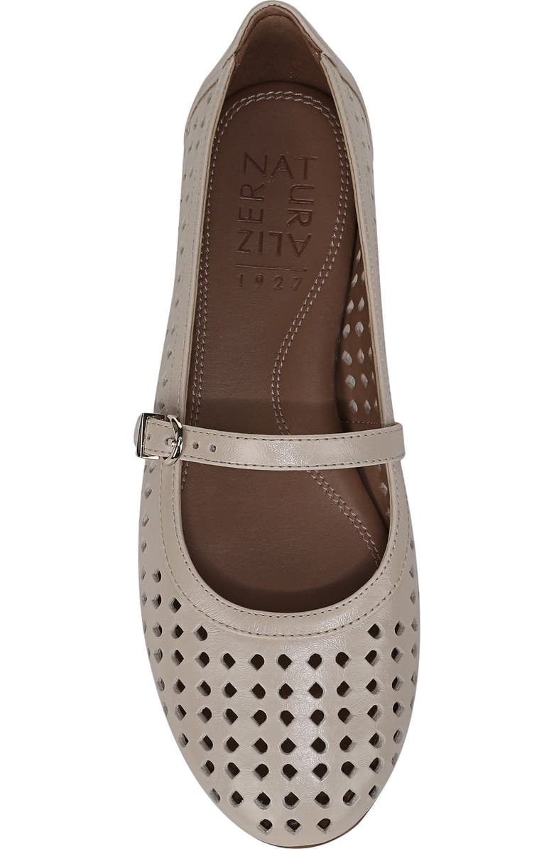 Naturalizer Aria Perforated Mary Jane Flat, Alternate, color, Ivory Mist