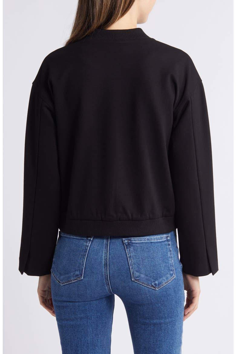 Crop Bomber Jacket, Alternate, color, BLACK