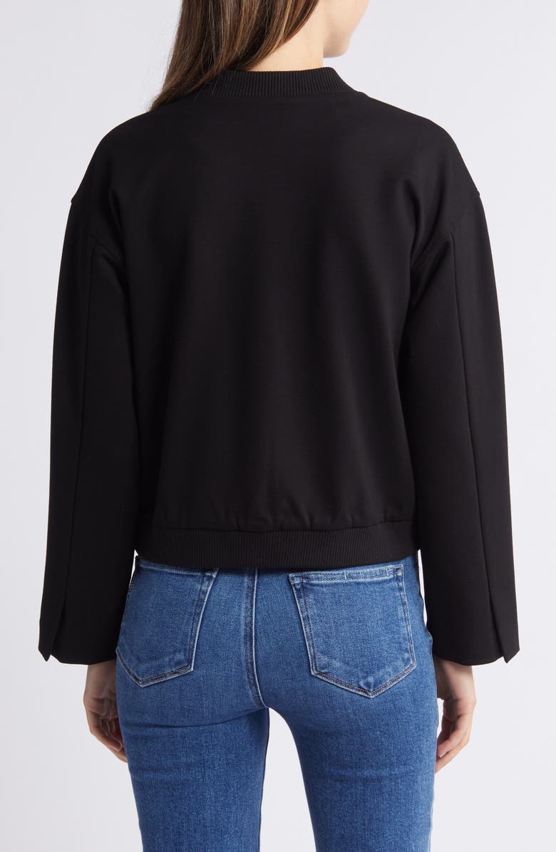 Wit & Wisdom Crop Bomber Jacket, Alternate, color, Black