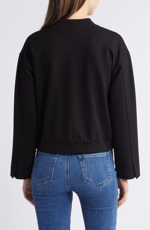 Wit & Wisdom Crop Bomber Jacket In Black