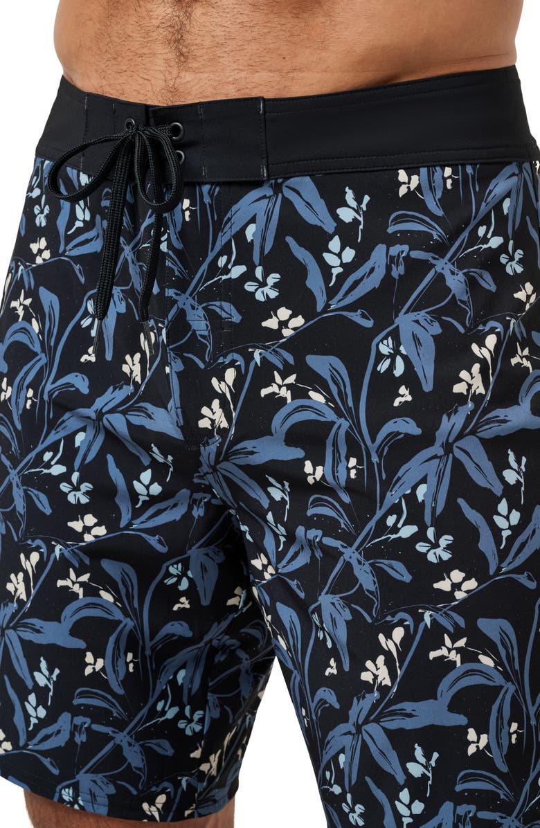 TravisMathew Relationship Status Floral Board Shorts, Alternate, color, Black