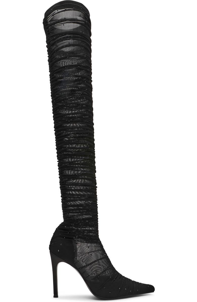 Steve Madden Rashida Sheer Mesh Over the Knee Boot, Alternate, color, Black Mesh