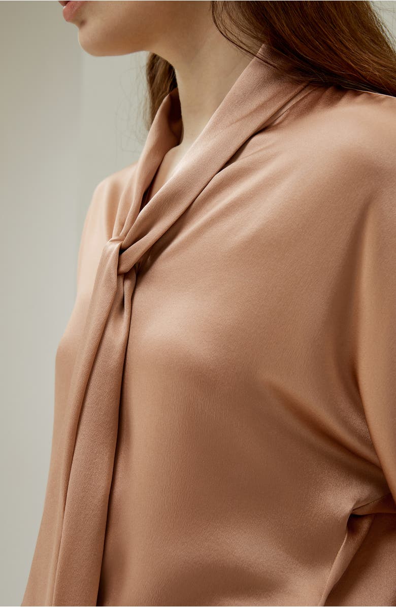 Lilysilk Bat Sleeve Silk Top with Adjustable Neck Tie, Alternate, color, 