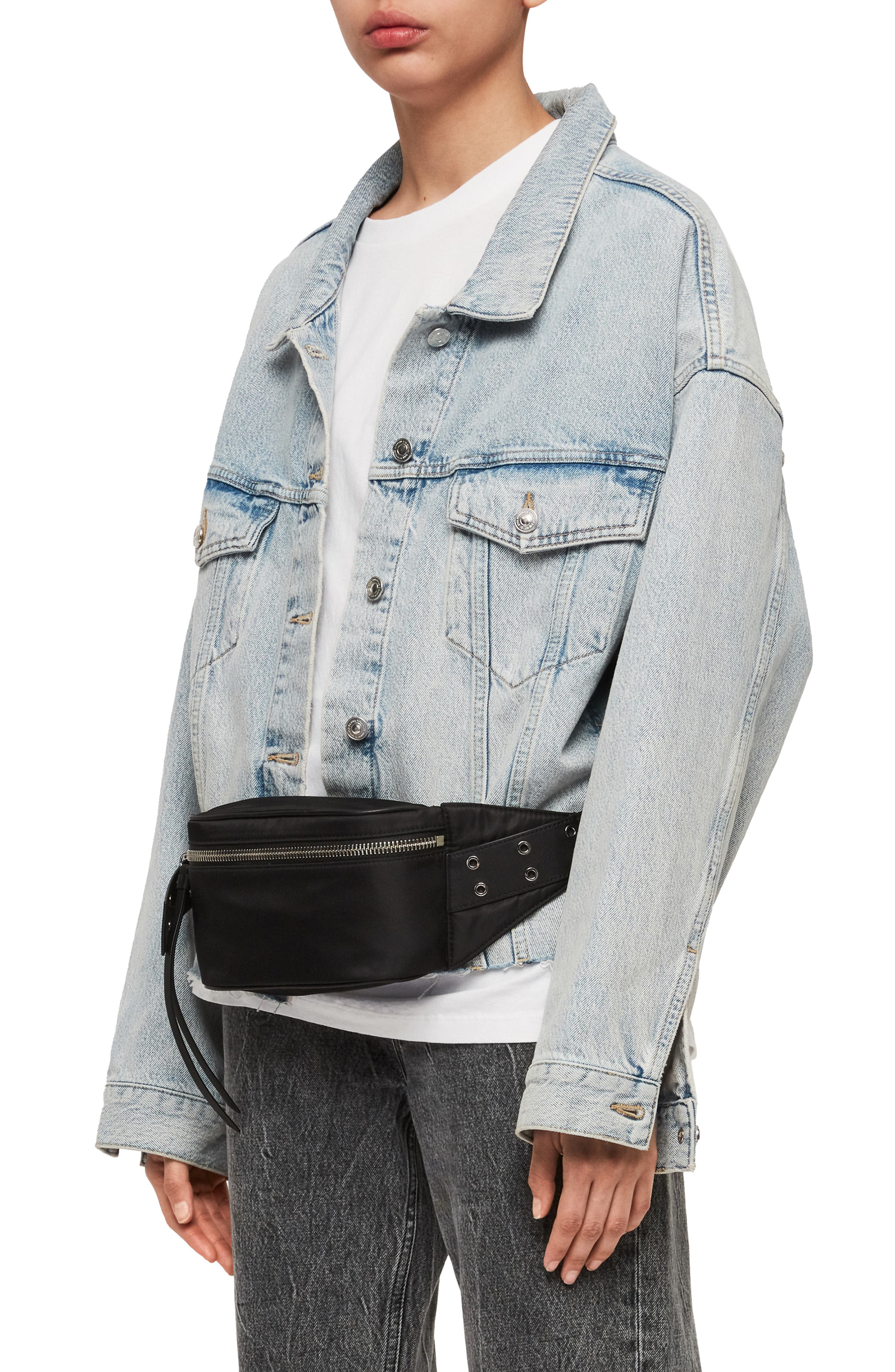 AllSaints Sid Nylon Belt Bag, Alternate, color, 