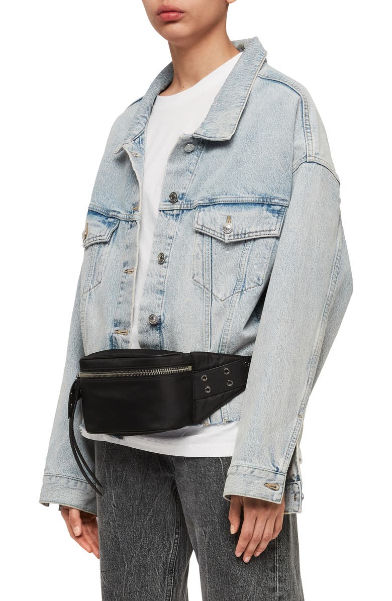 AllSaints Sid Nylon Belt Bag, Alternate, color,