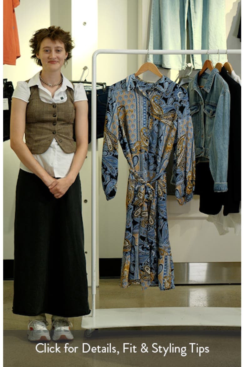 Long Sleeve Tie Belt Satin Shirtdress video