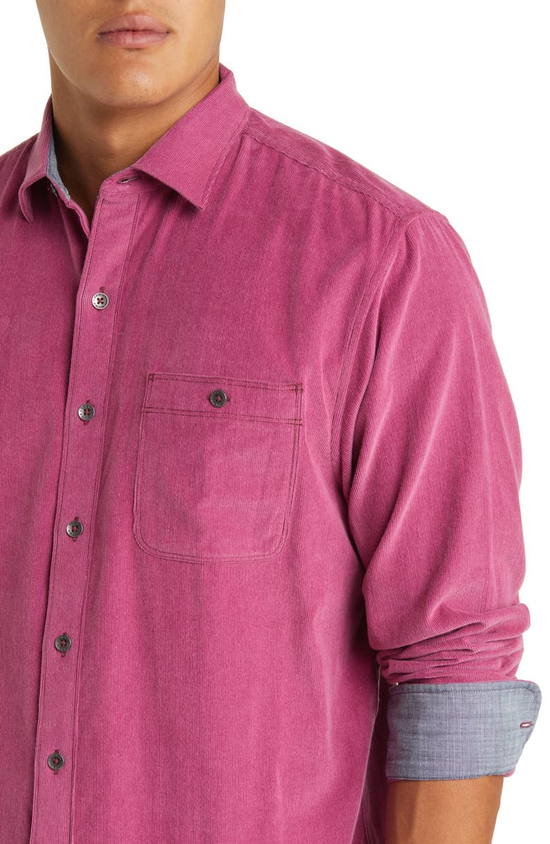 Tommy Bahama Sandwash Corduroy Button-Up Shirt, Alternate, color, Bougainvillea
