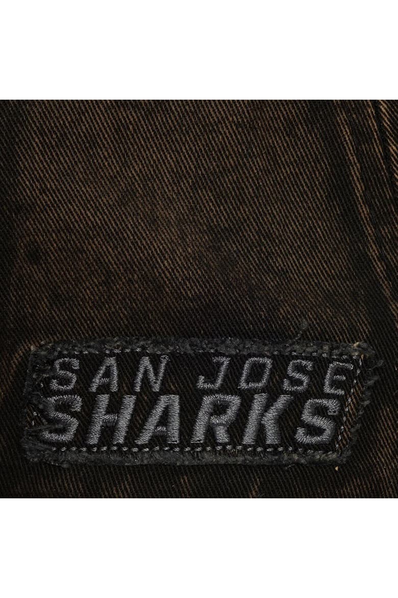 Men's Mitchell & Ness  Black San Jose Sharks Downtown Snow Wash Pro-Crown Adjustable Hat, Alternate, color, Black