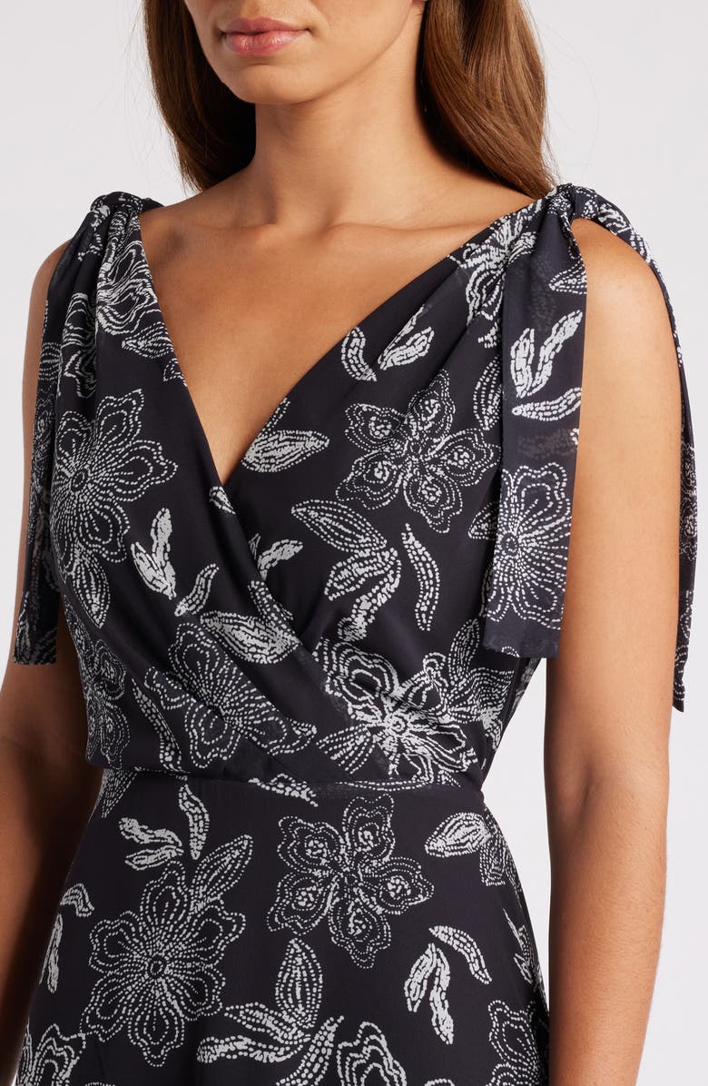 Chelsea28 Tie Shoulder Maxi Dress, Alternate, color, Black- White