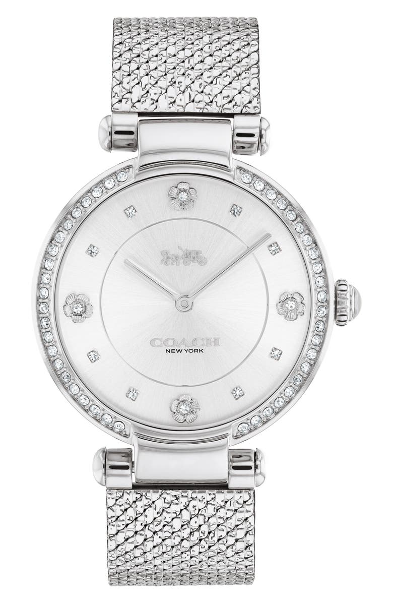 COACH Cary Mesh Bracelet Watch, 34mm, Main, color, 