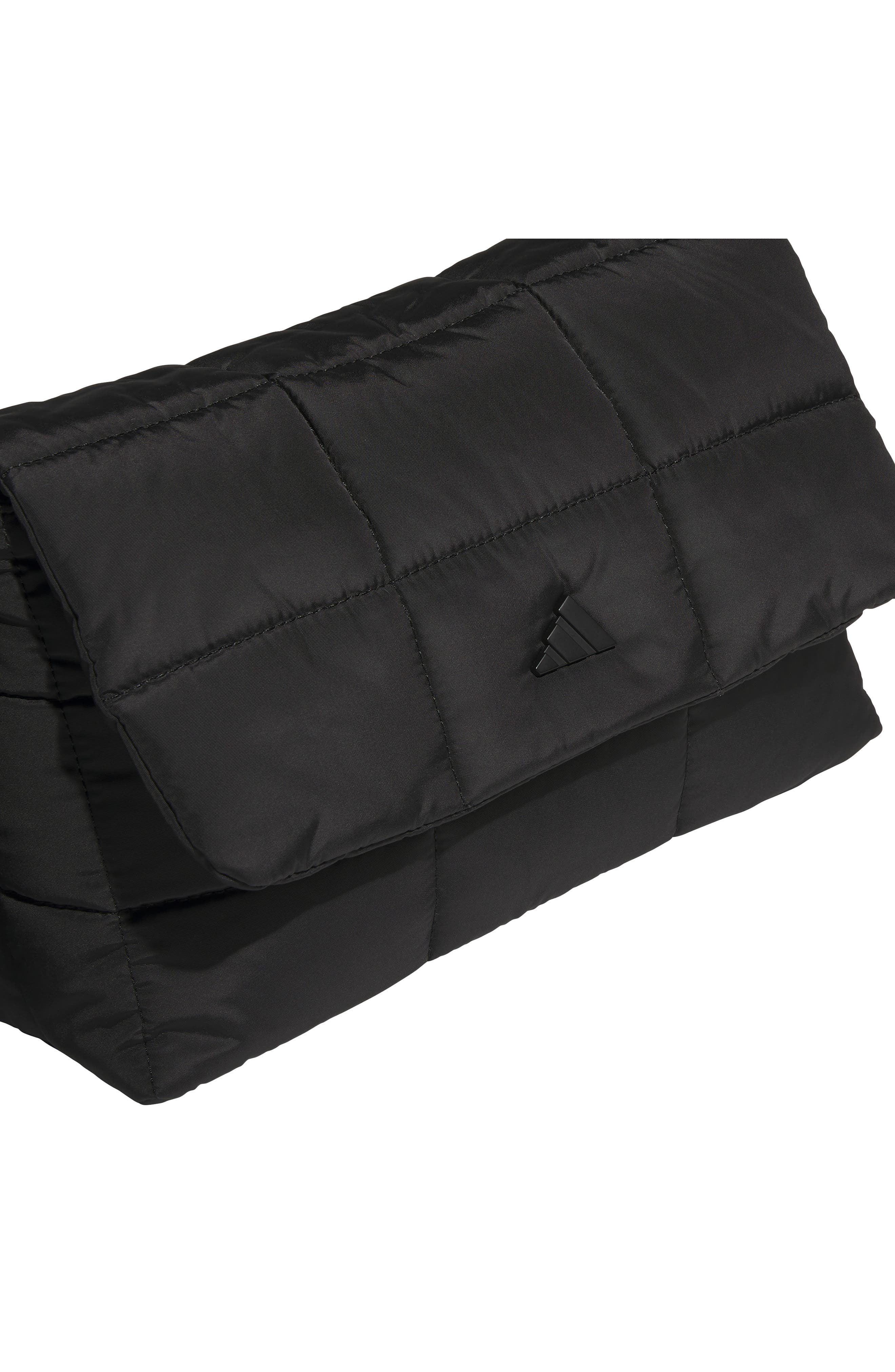 adidas Quilted Flap Crossbody Bag, Alternate, color, Black