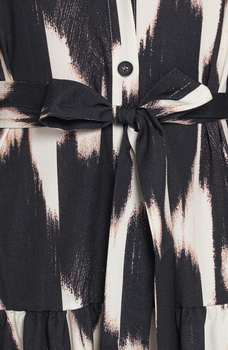 Petal & Pup Lincoln Print Tie Waist Long Sleeve Maxi Shirtdress, Alternate, color, 