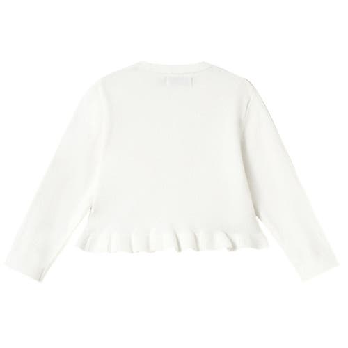 Shop Mayoral Ruffle Tricot Cardigan In Natural