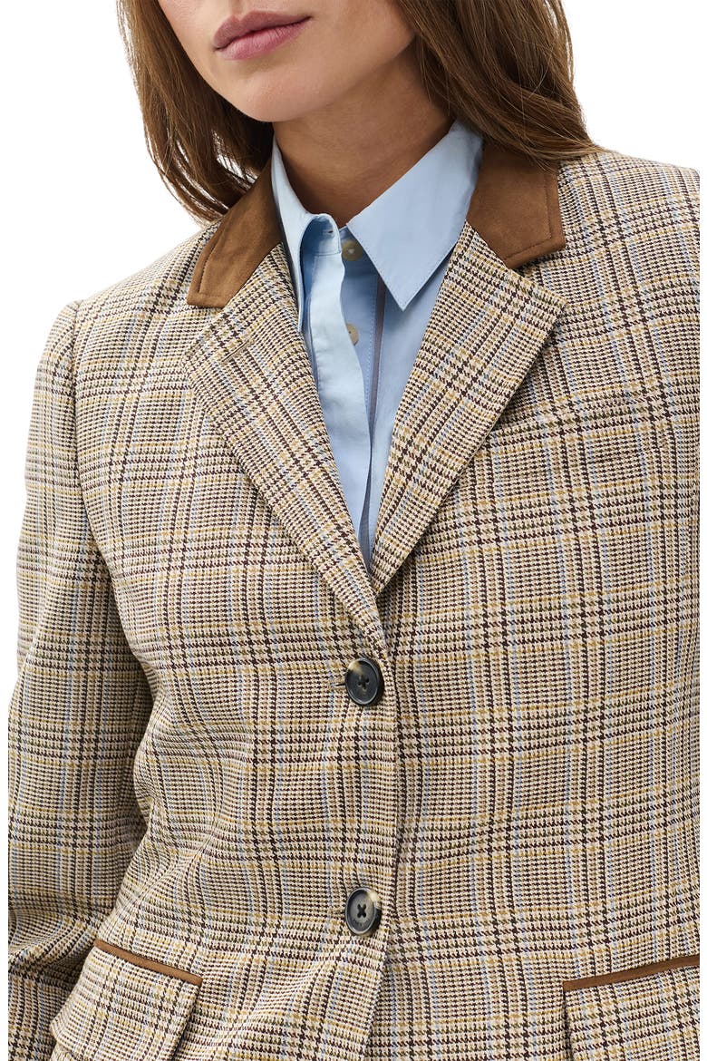Evia Plaid Wool Blend Blazer, Alternate, color, TAN MULTI
